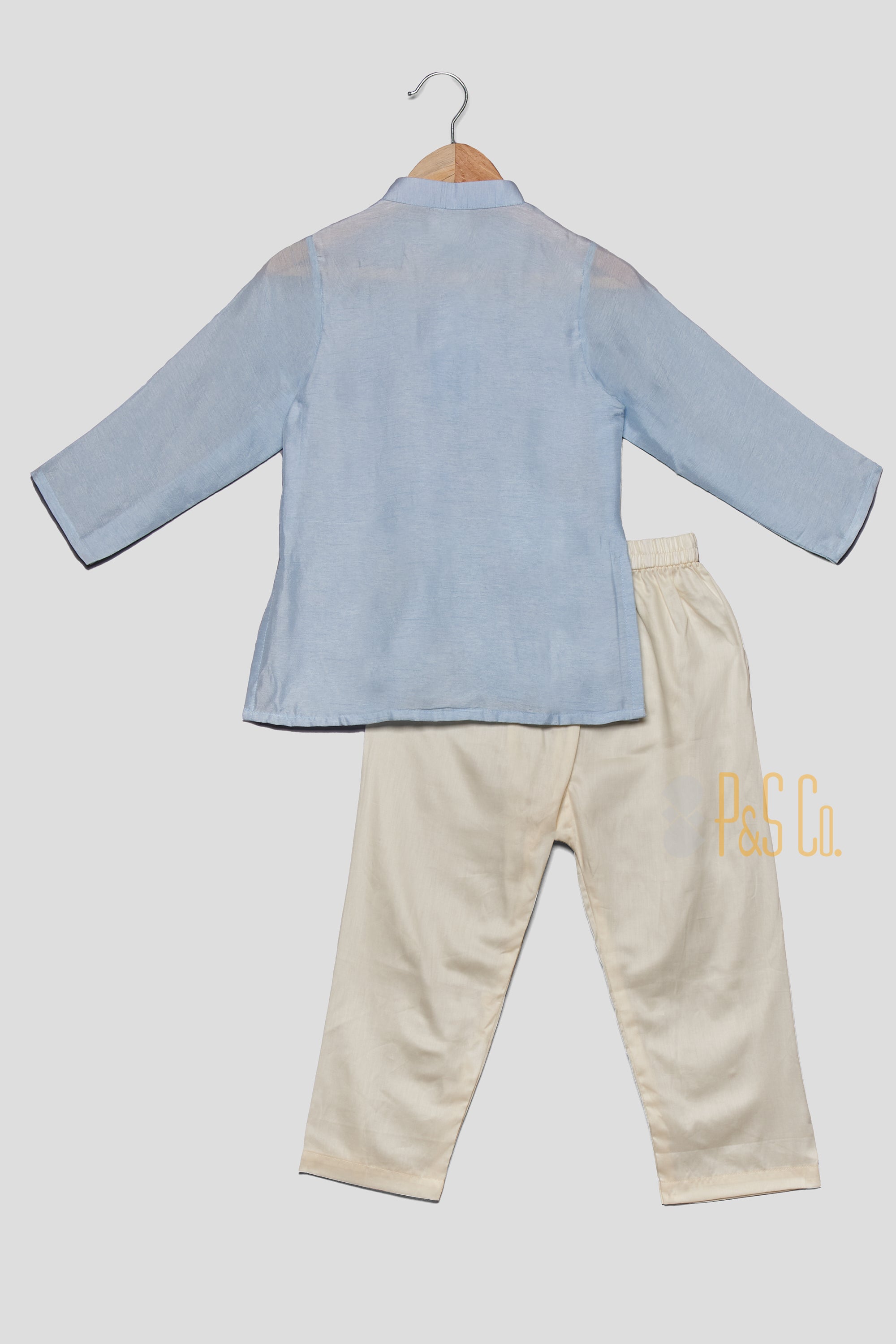 Powder Blue Laachi Kurta And Pyjama - P&S Company