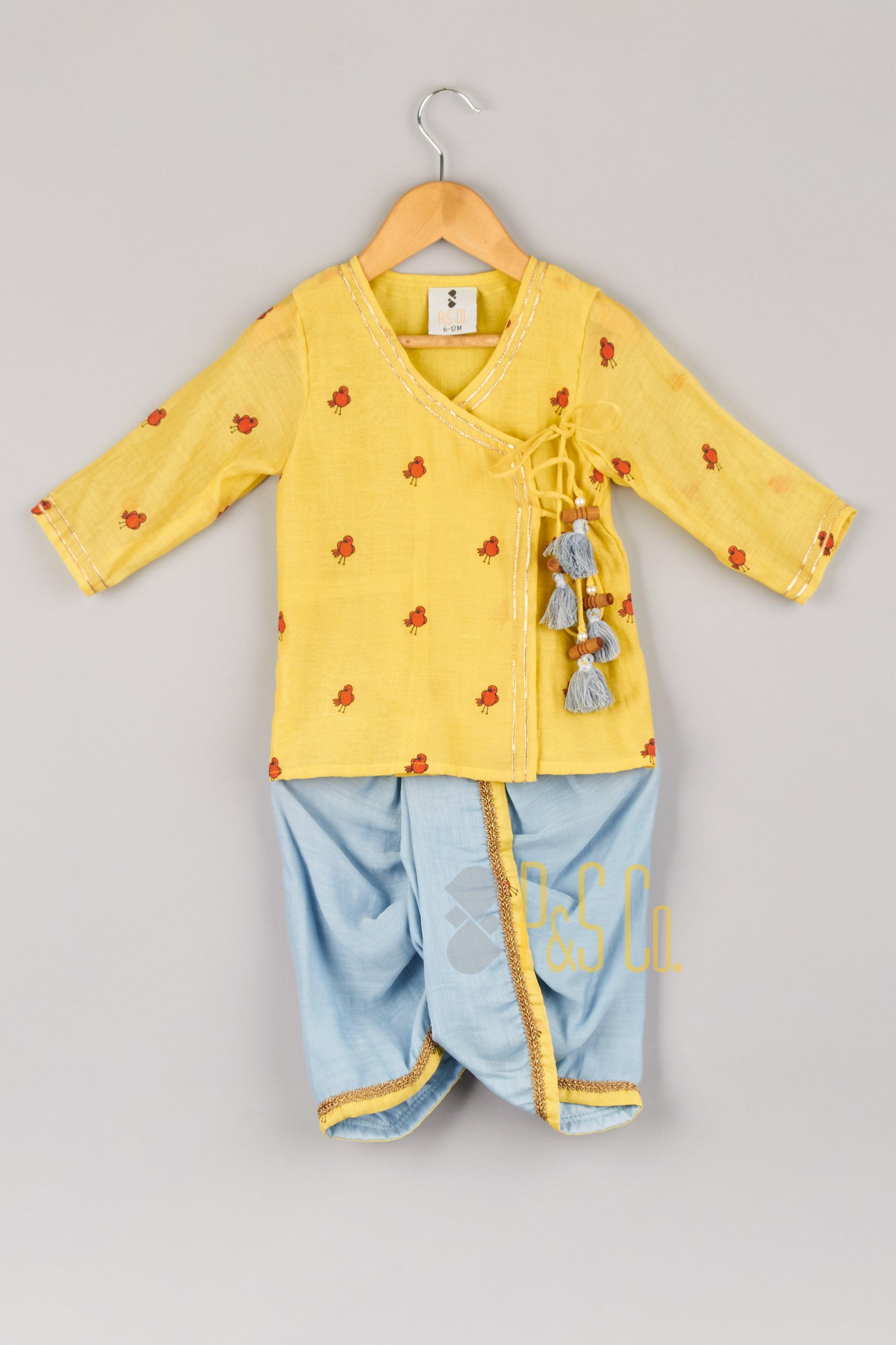 Bird Angrakha Kurta & Dhoti - P&S Company