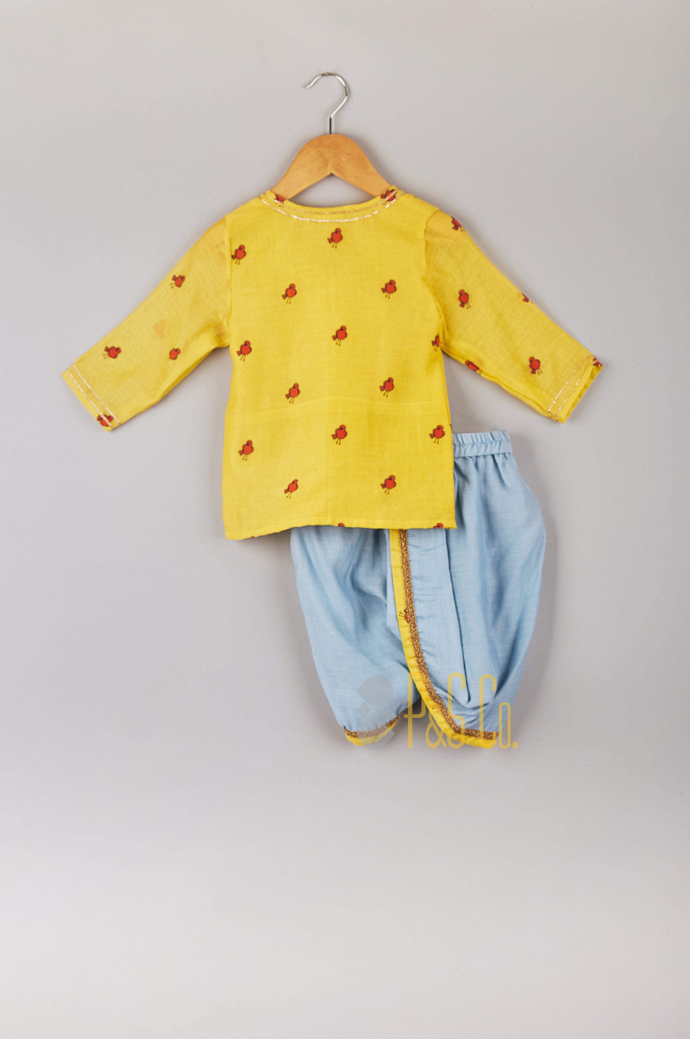 Bird Angrakha Kurta & Dhoti - P&S Company