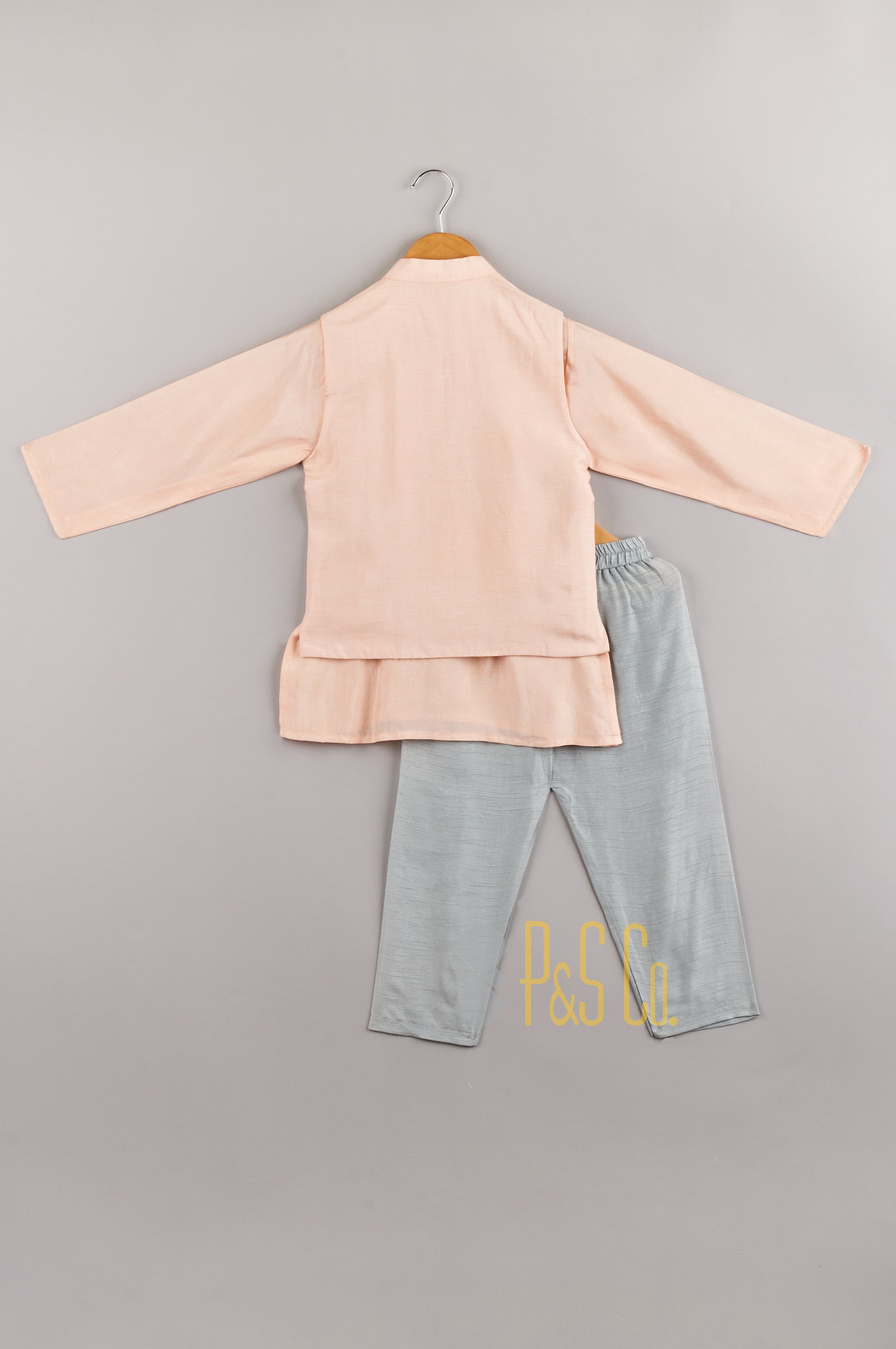 Kurta With Floral Embroidered Jacket And Pyjama - P&S Company