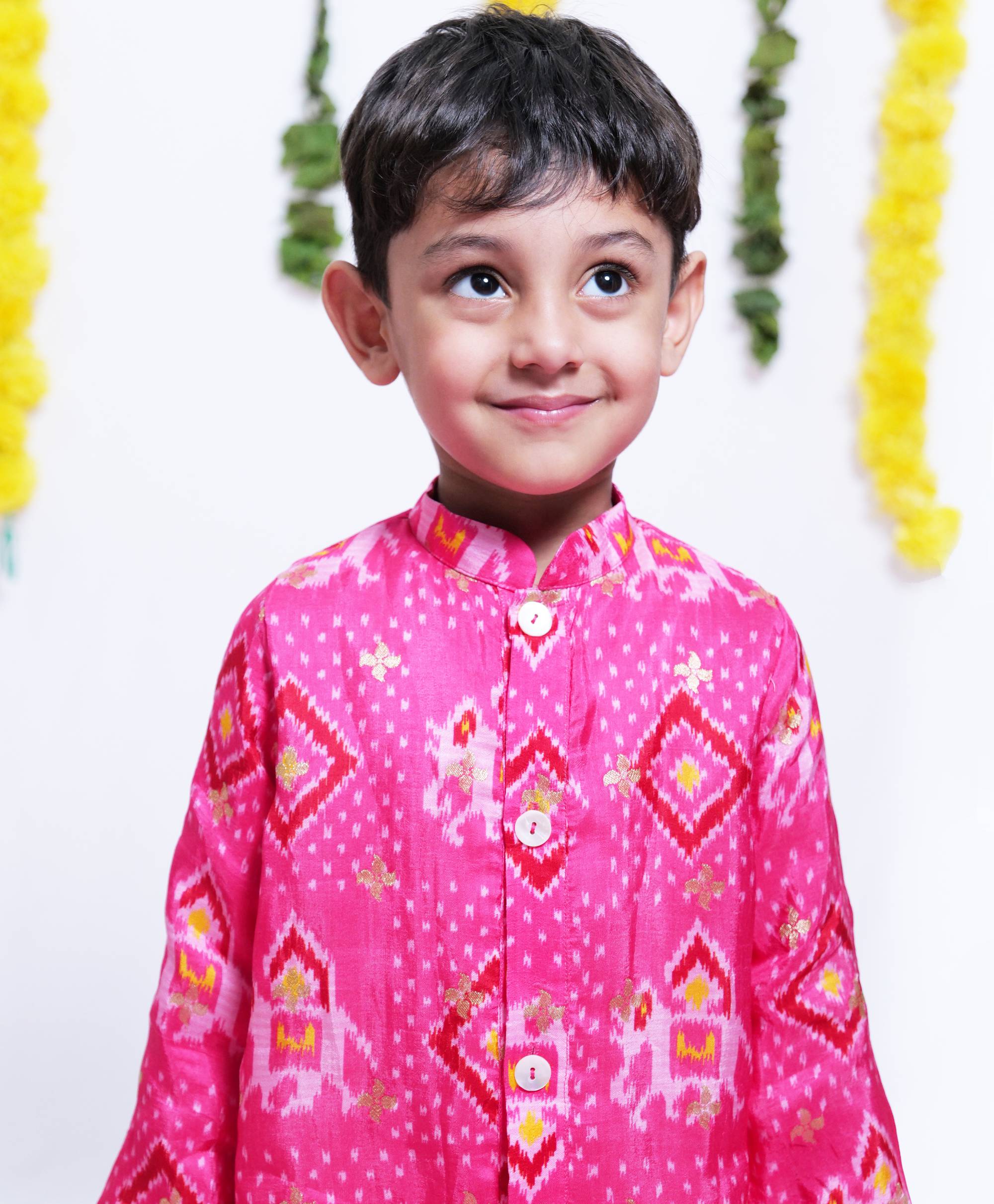 Patola Print Pink Kurta with Pyjama - P&S Company