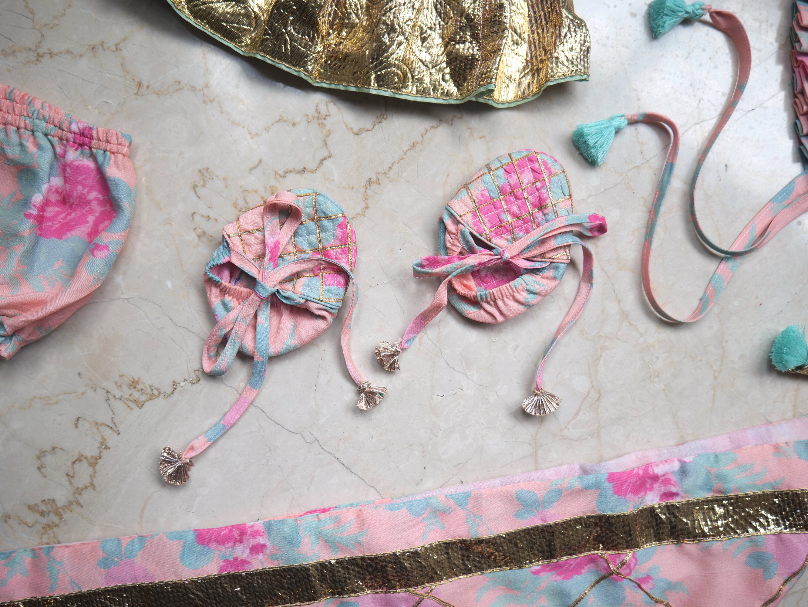 Rose Printed Infant Jamna Set - P&S Company