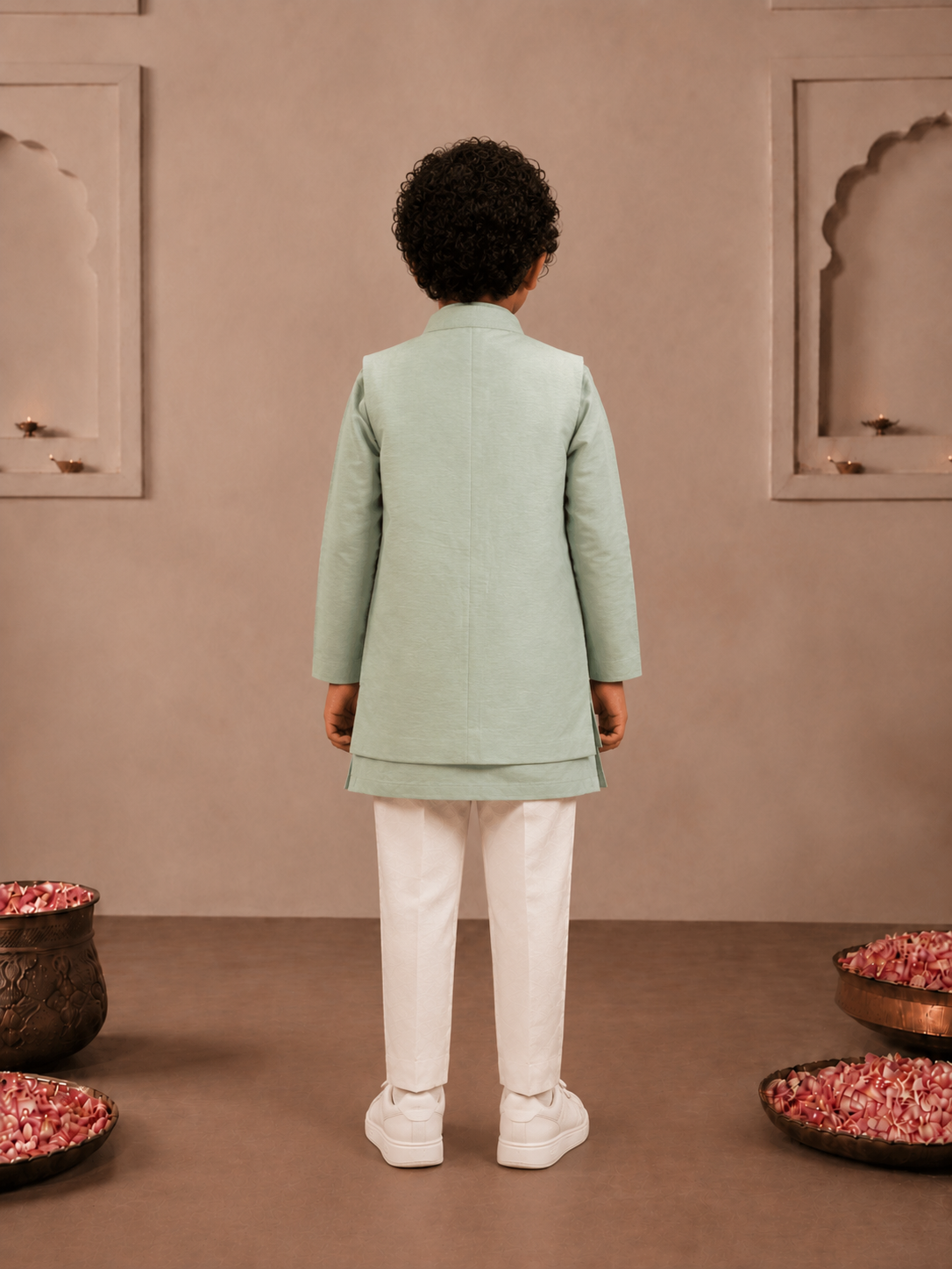 Mint Green Appliqué Jacket set