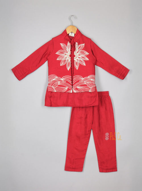 Embroidered Jacket Kurta Set