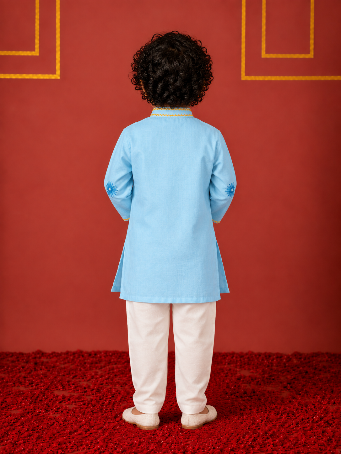 Blue Pataka Kurta Pj