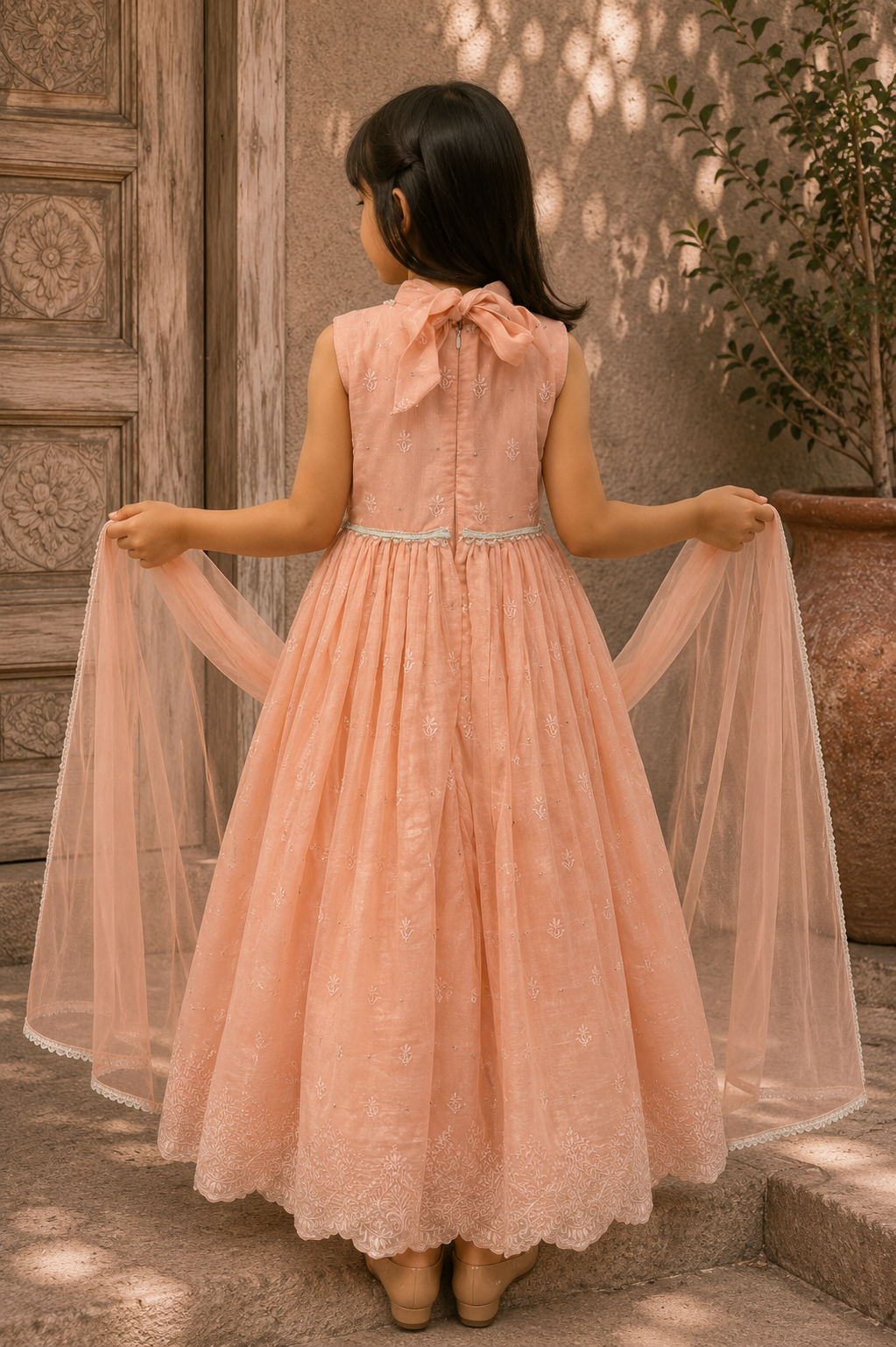 Pink Lakhnavi Anarkali Dress