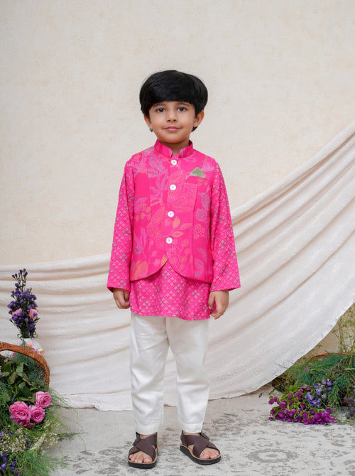 Pink Nehru Jacket Set - RTS