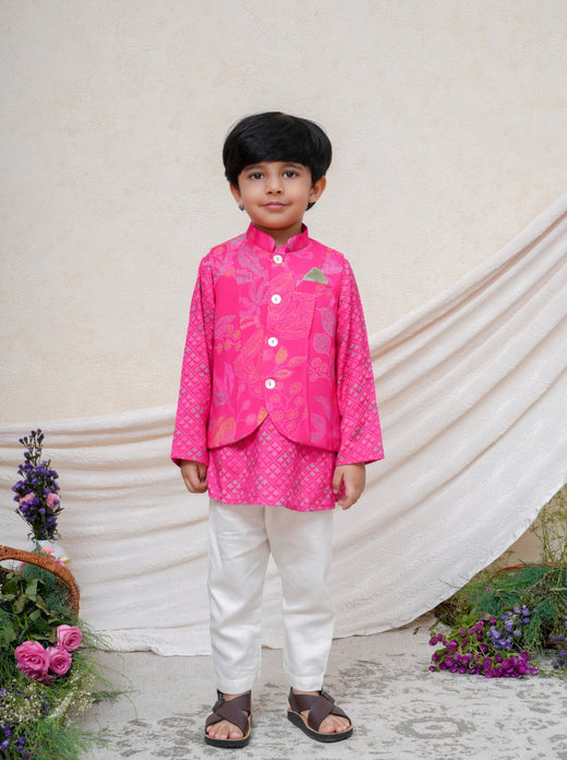Father's - Pink Nehru Jacket Set - RTS