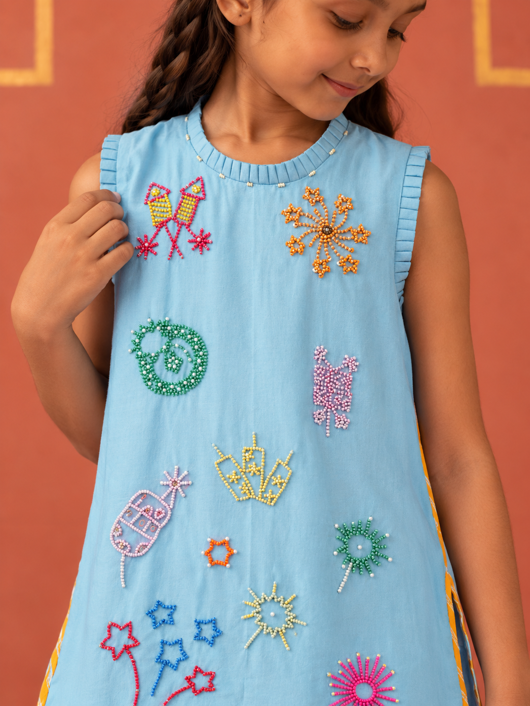 Blue Pataka Kurta and Pants