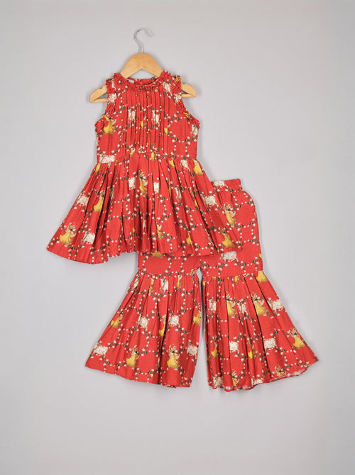 Cow Printed Peplum Set