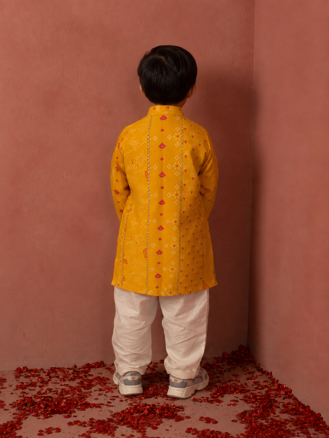 Mustard Chanderi Gota Kurta Pj