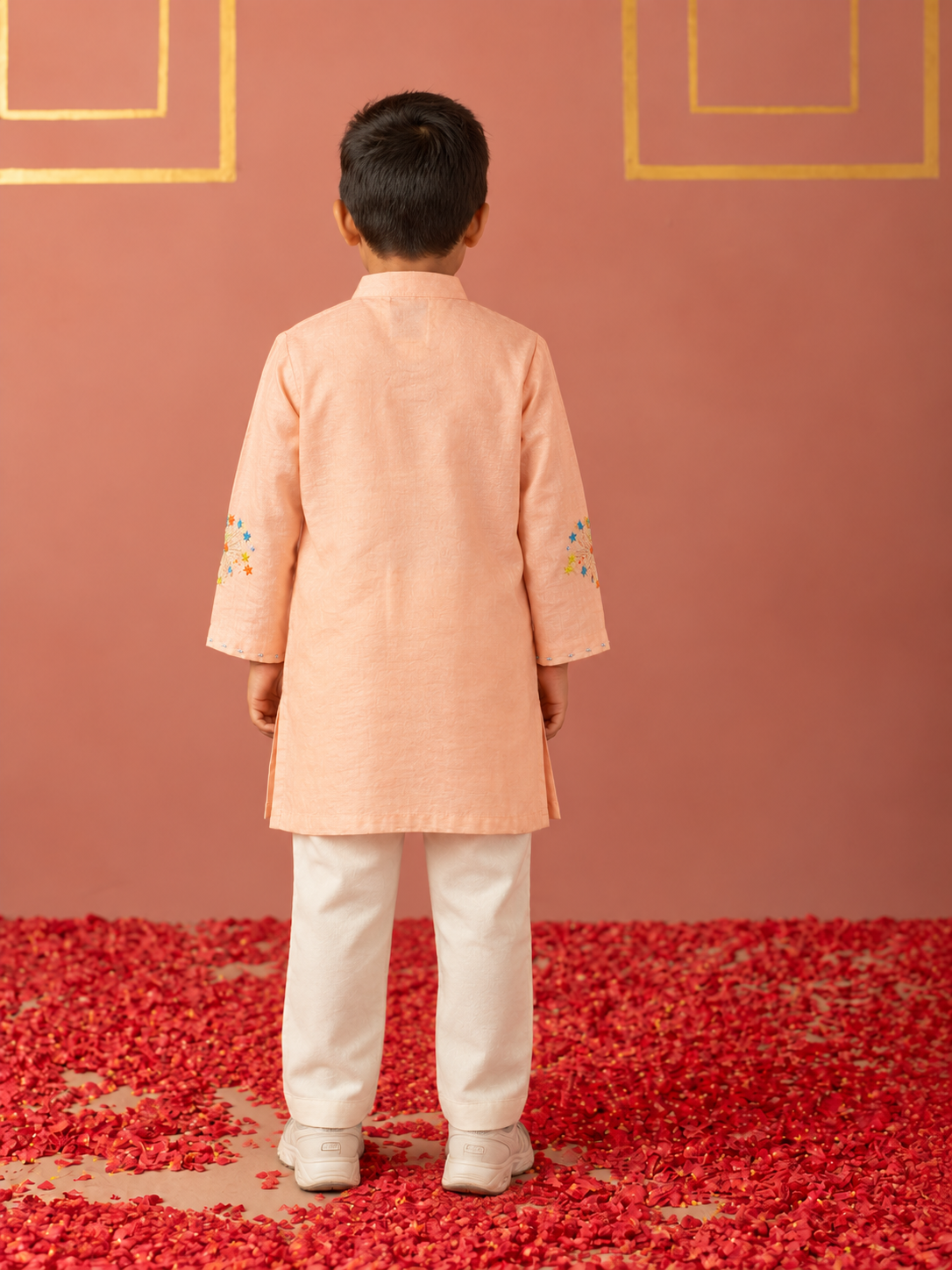 Peach Pataka Kurta Pj