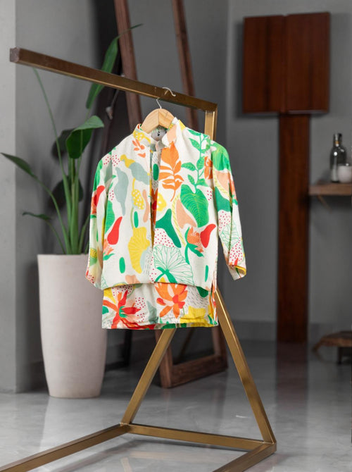 Tropical Printed Nehru Jacket - RTS