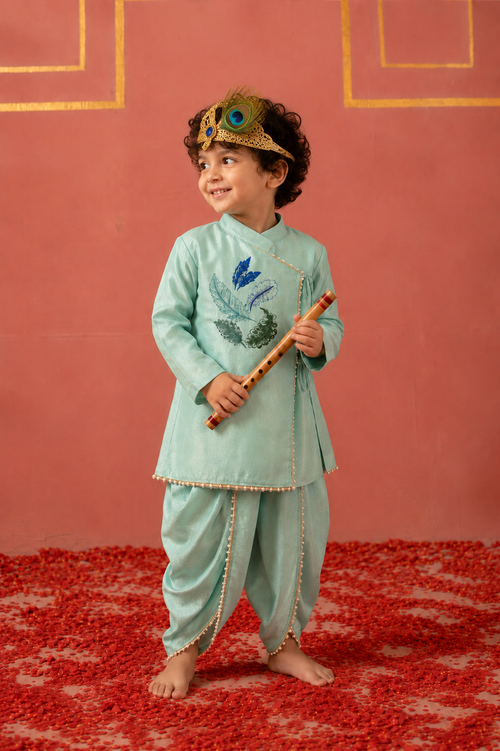 Sea Green Mor Pankh Dhoti Kurta
