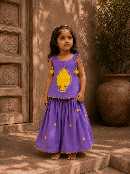 Lavender Spades Top and Pants Set
