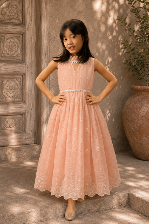 Pink Lakhnavi Anarkali Dress