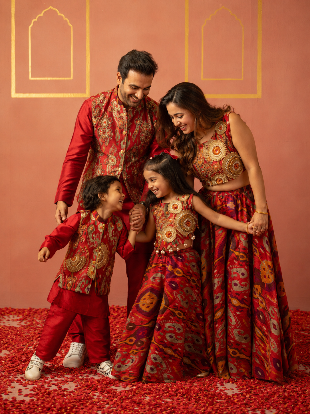 Red Ikat Top and Flare Pant