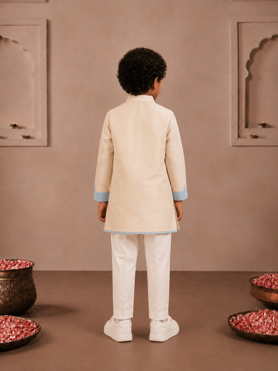 Cream Appliqué Kurta Set