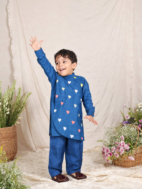 Heart Embroidered Kurta Set