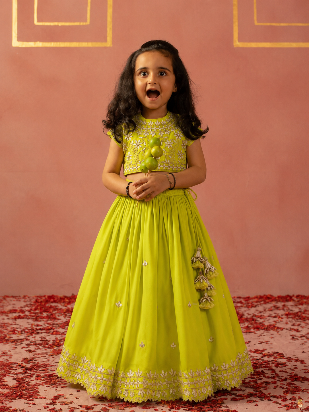 Lime Green Gota leaf Lehenga