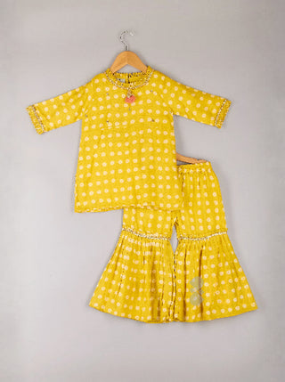 Bandhani Printed Kurta Sharara