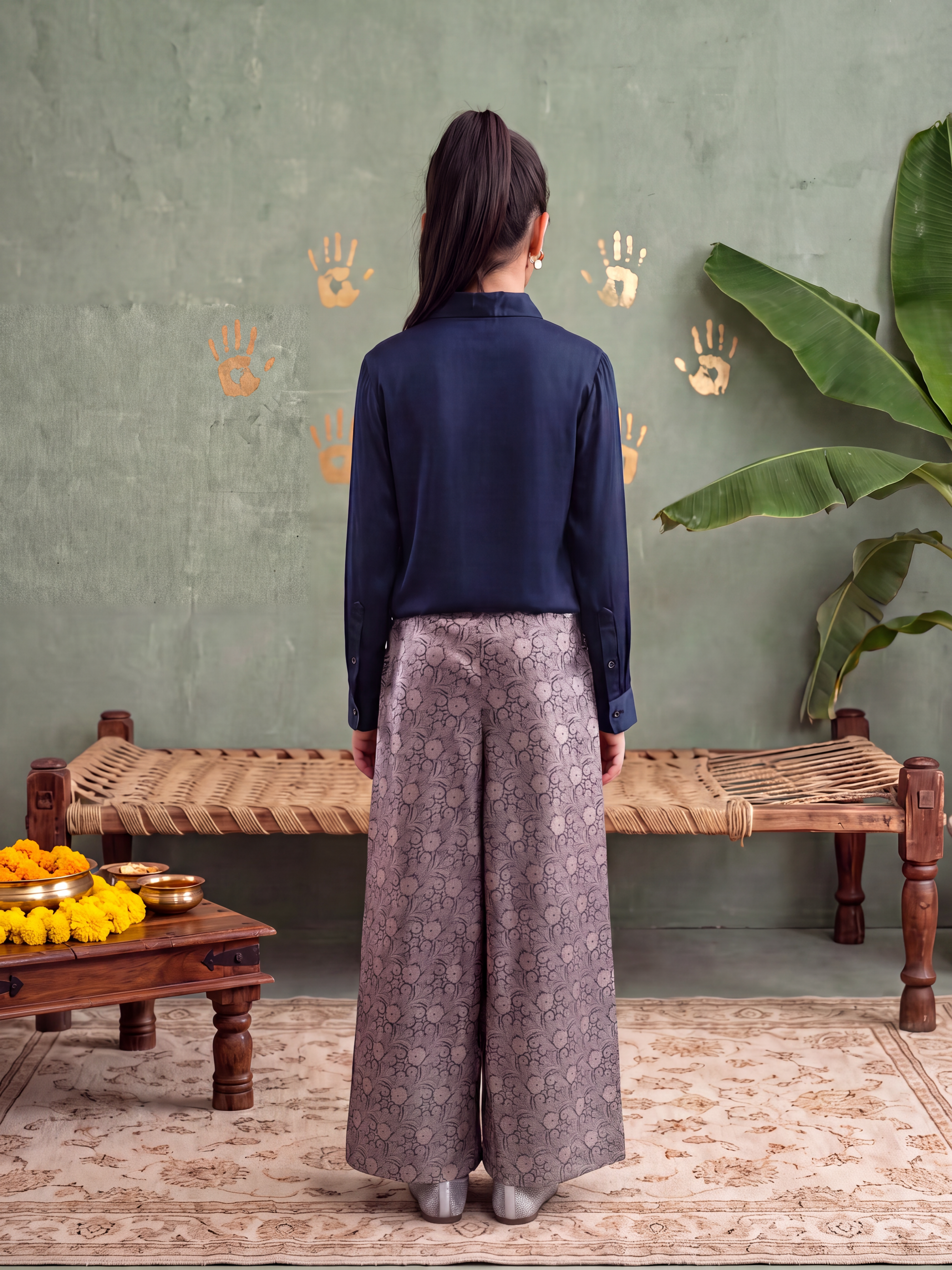 Silk Shirt and Brocade Pants