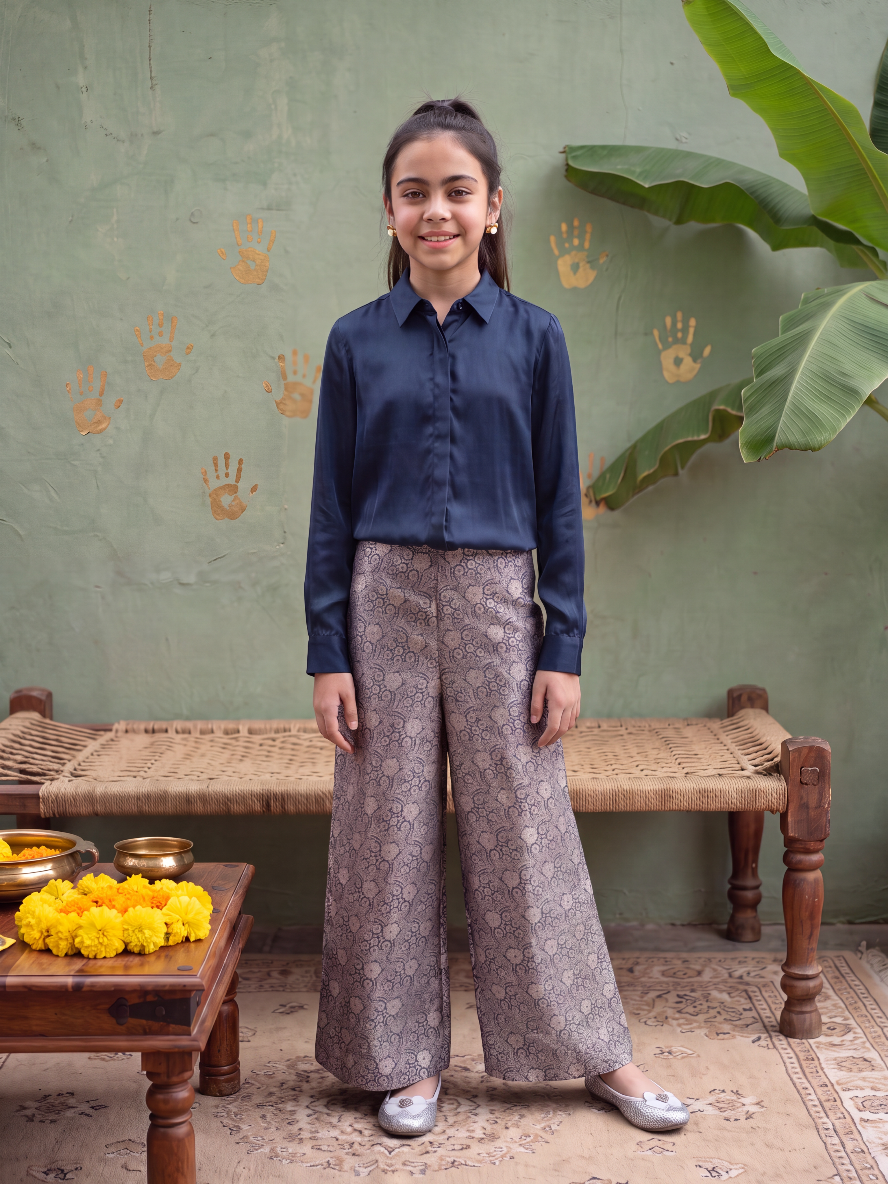 Silk Shirt and Brocade Pants