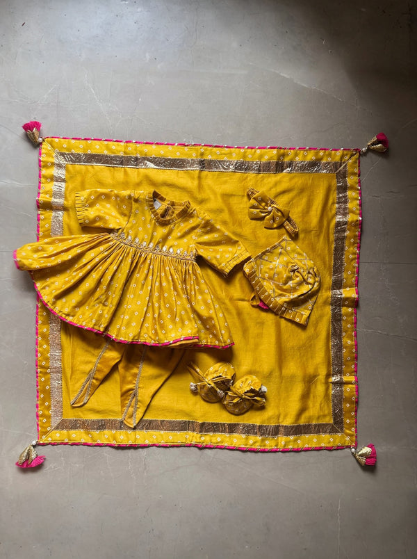 Yellow Bandhej Jamna Set
