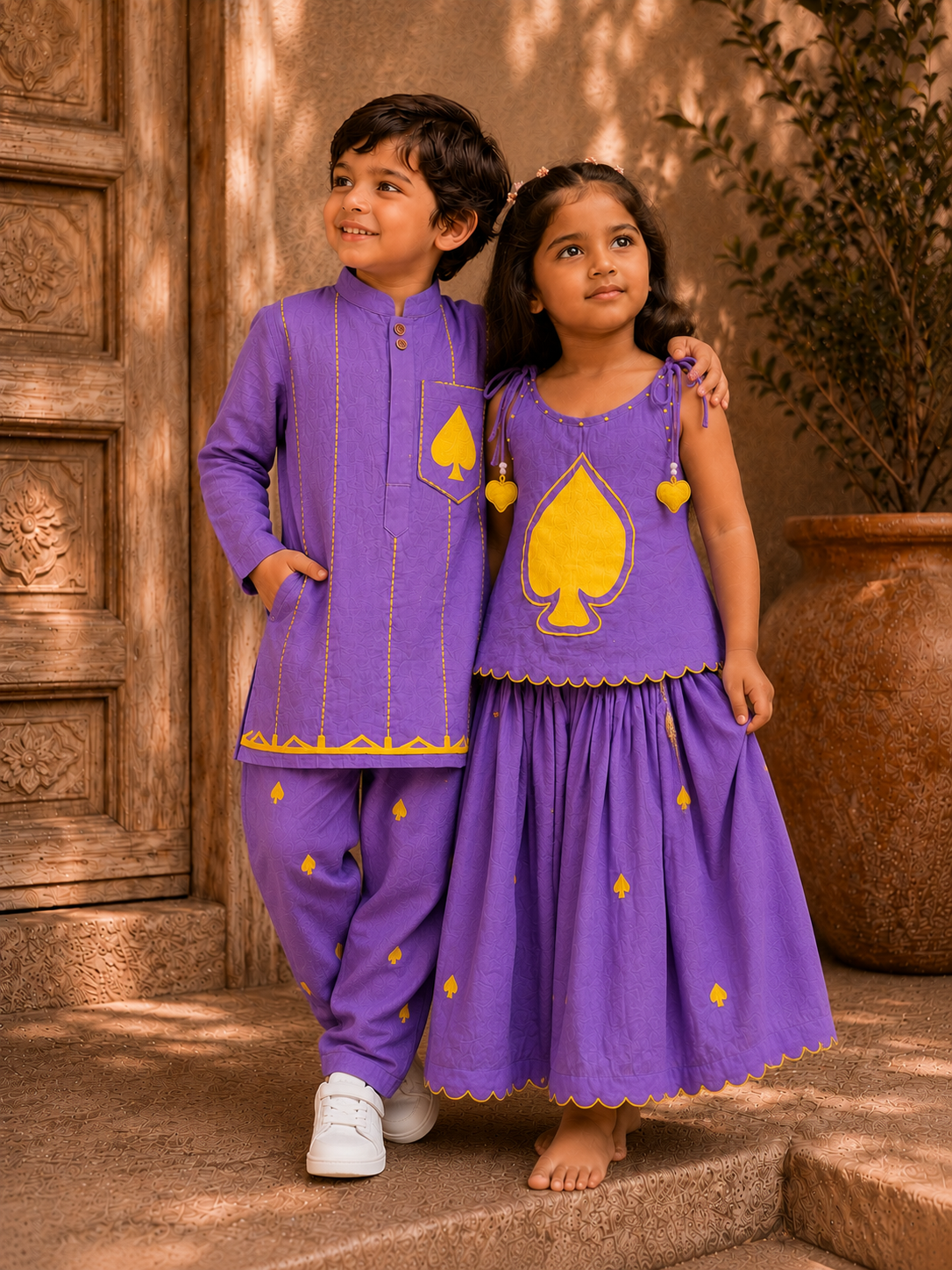 Lavender Spades Top and Pants Set