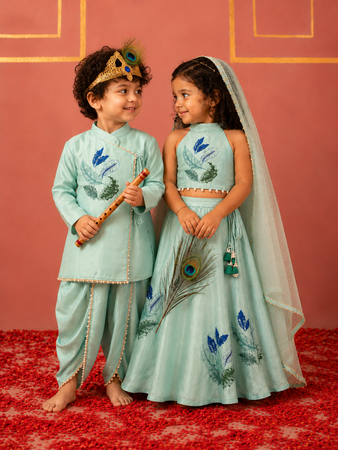 Sea Green Mor Pankh Dhoti Kurta
