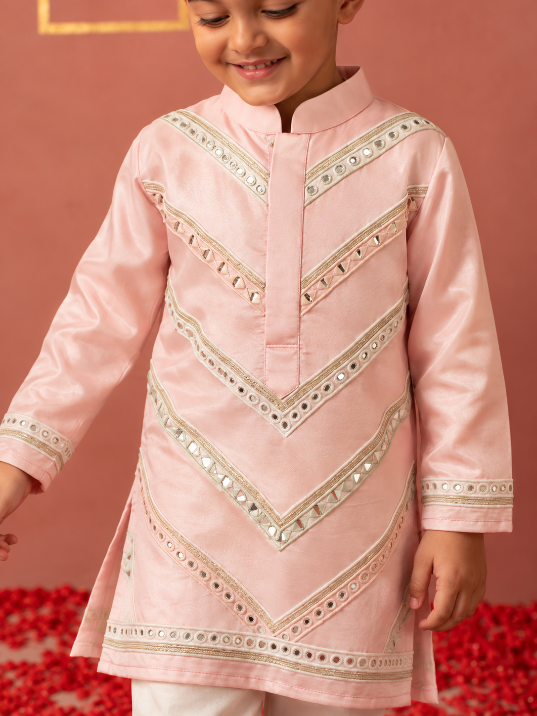 Dust Pink Mirror Kurta Pj