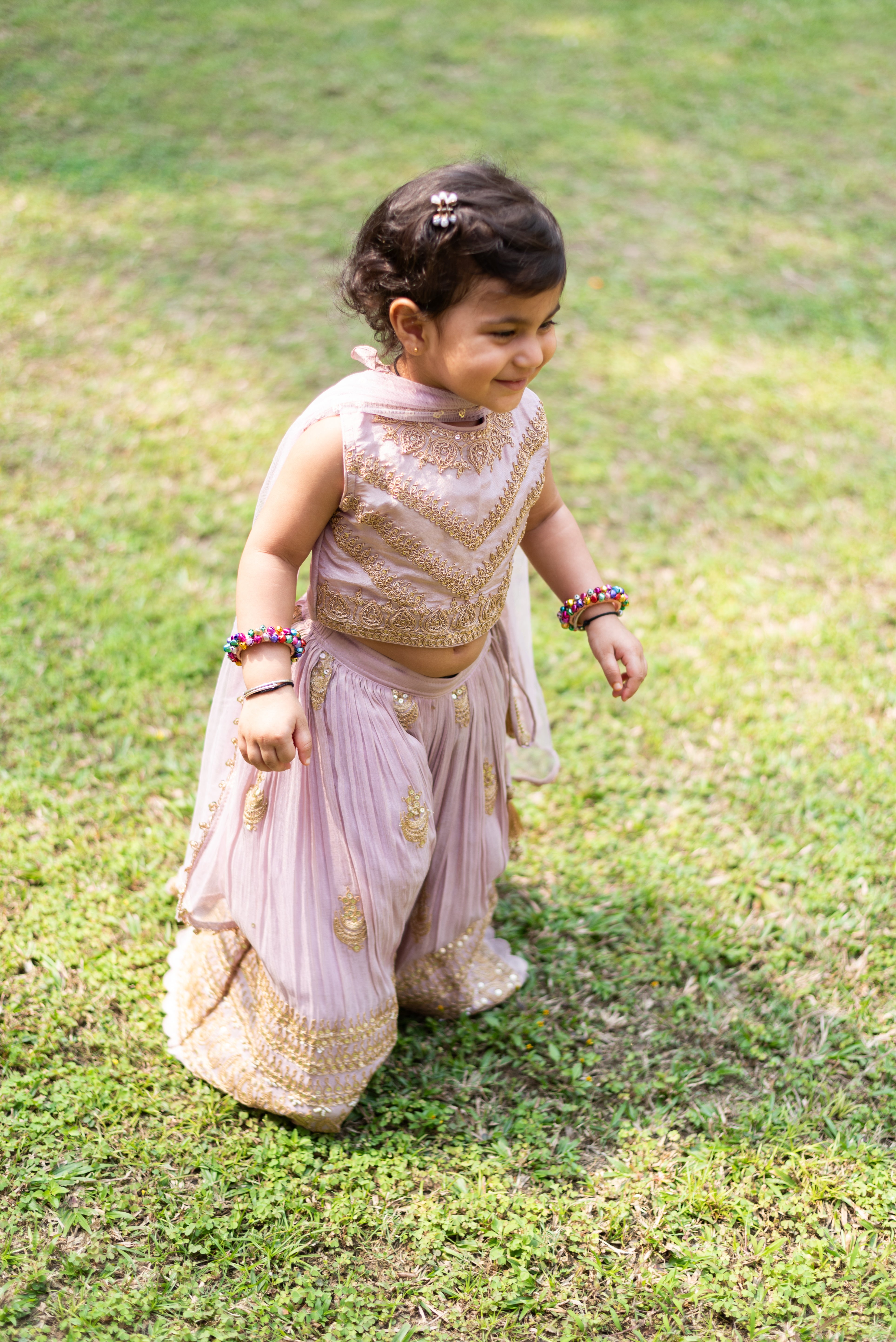 Thread And Sequins Embroidered Top And Lehenga