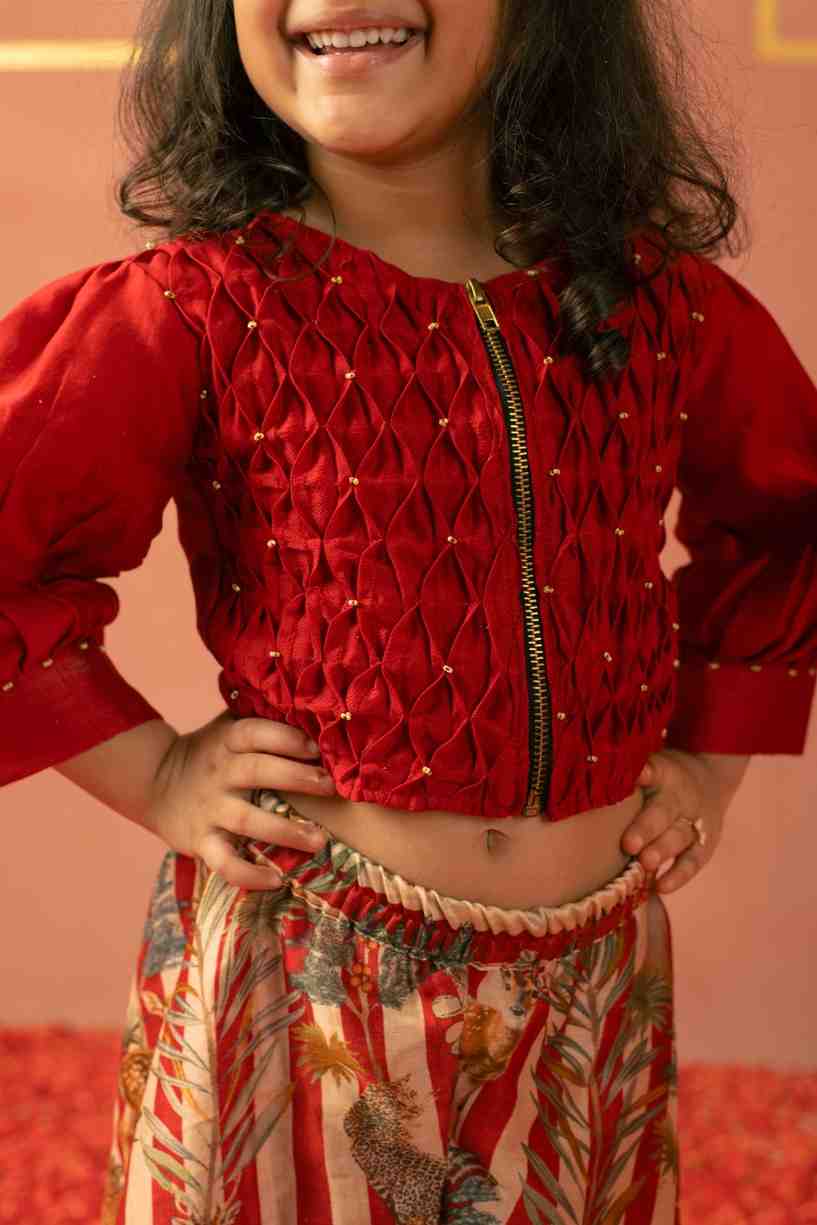 Red Top and Flare Pant