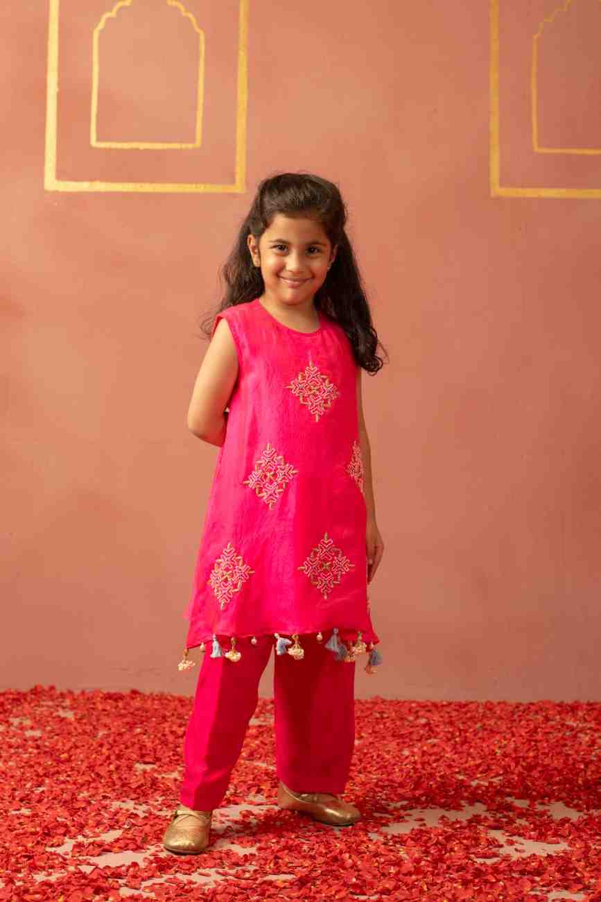 Pink Kurti and Pant