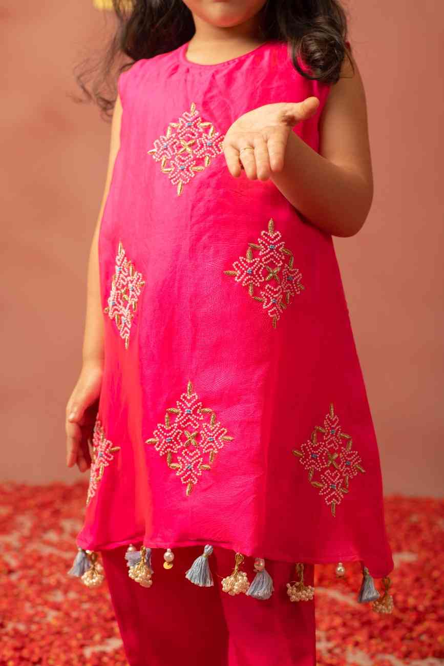 Pink Kurti and Pant