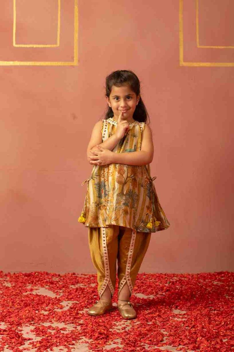 Forest Mustard Kurta and Dhoti Pant