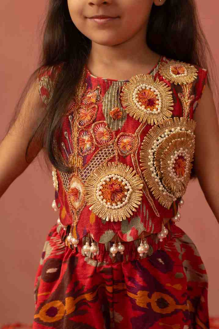 Red Top and Flare Pant