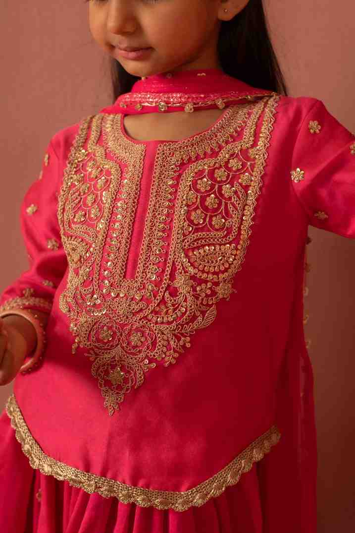 Pink Zari Kurta Sharara