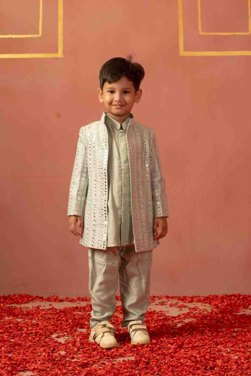Mint Mirror Jacket Kurta and Pants