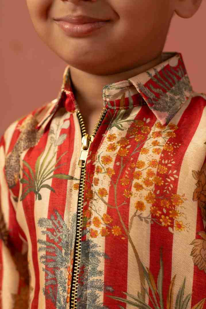 Red Forest Kurta Patiala Set