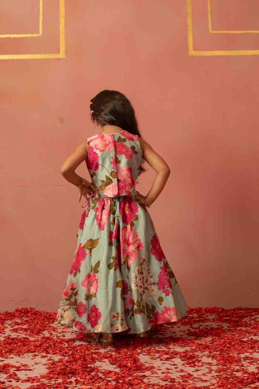Mint Embroidered Top and Ghaghra