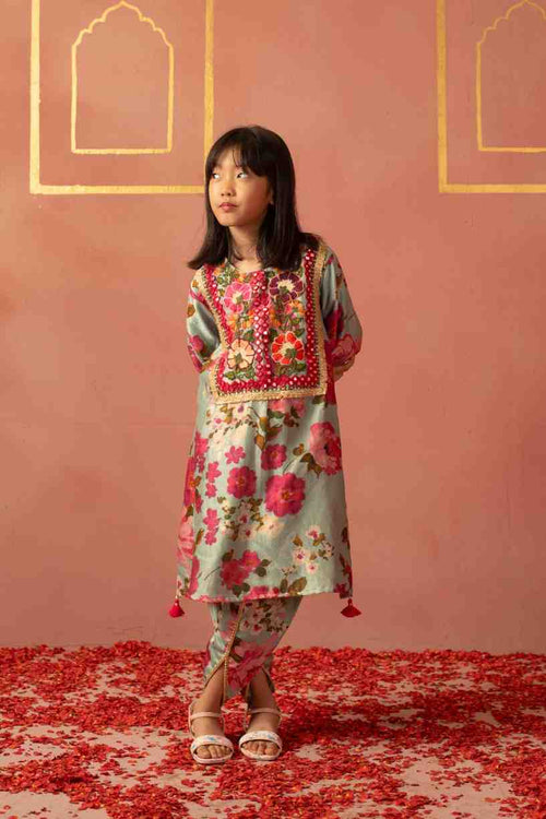 Floral printed Kurta with Dhoti Pant