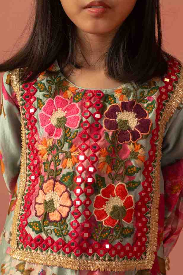 Floral printed Kurta with Dhoti Pant