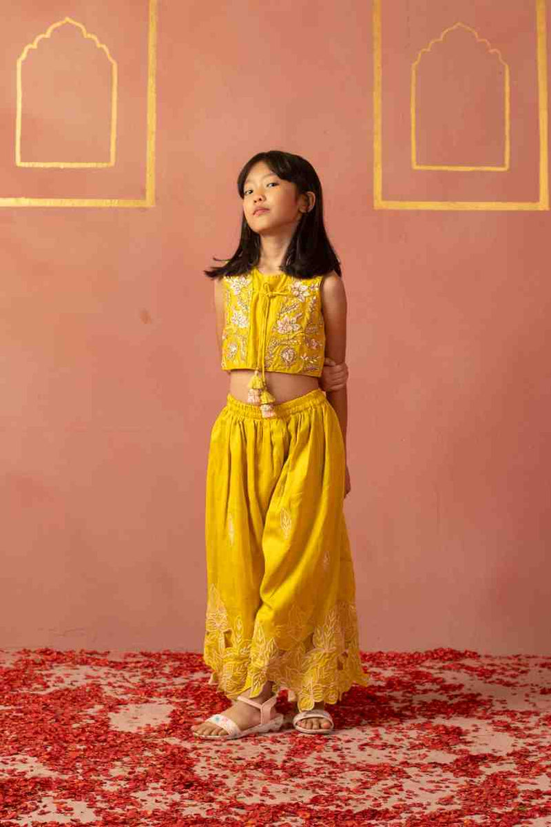 Yellow Top and Flare Pant