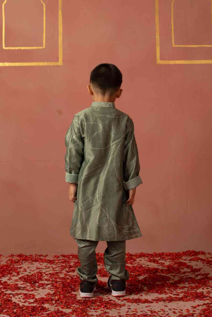 Mint Bandhej Kurta Set