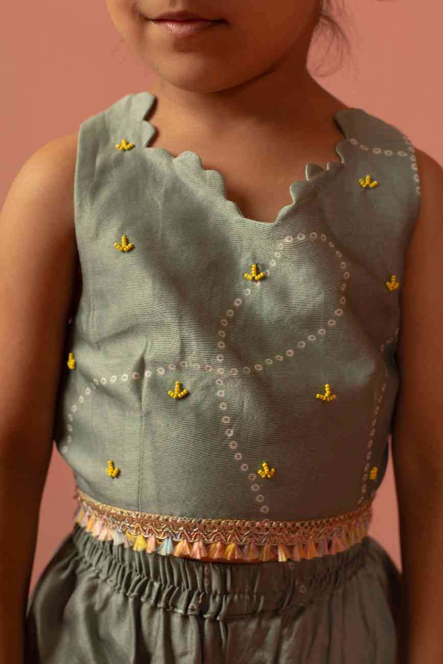 Green Bandhej Set