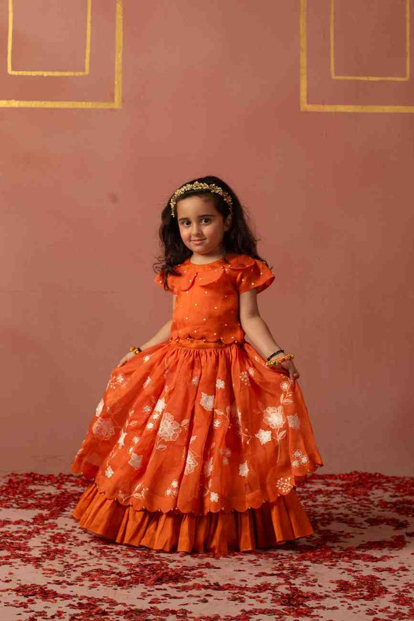 Orange Peter Pan Ghaghra