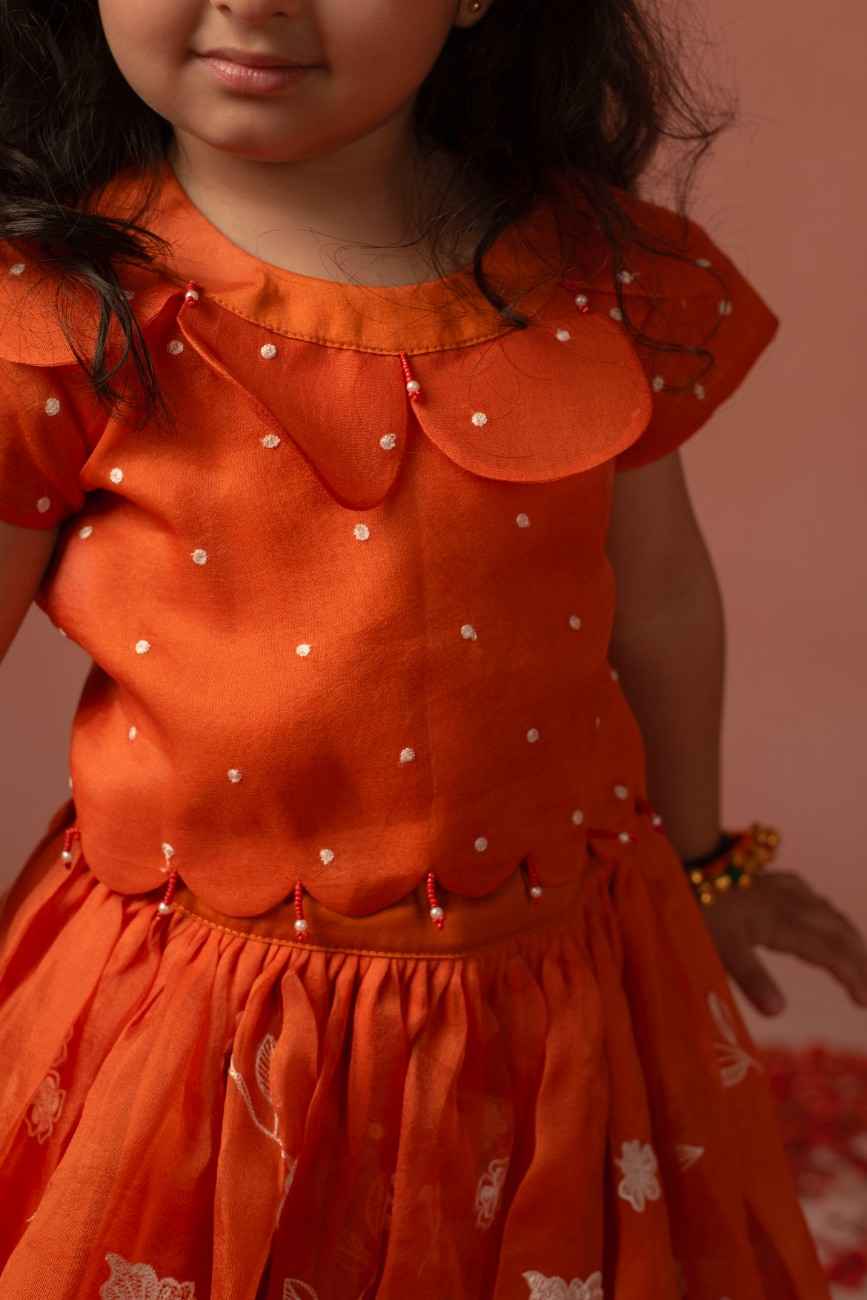 Orange Peter Pan Ghaghra