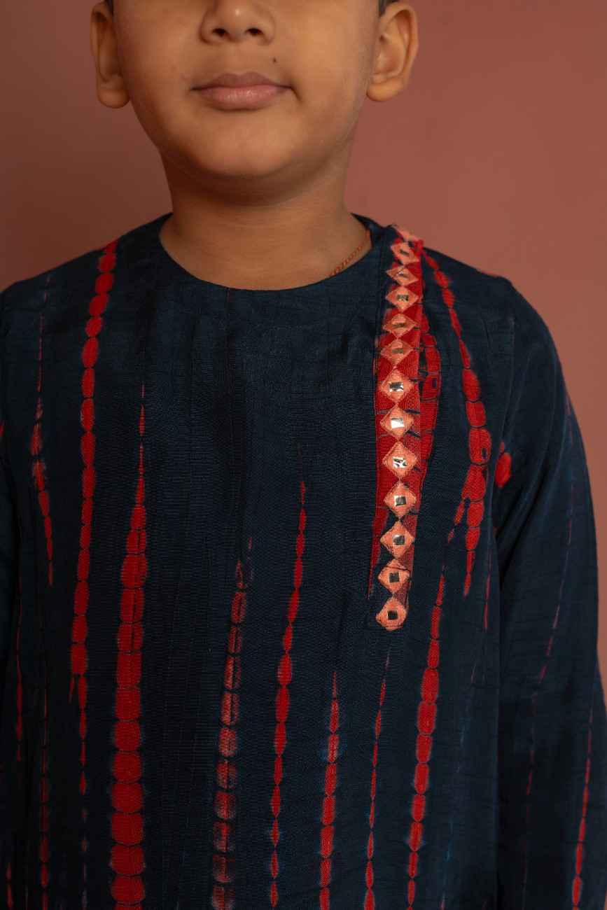 Blue Shibori Kurta Set