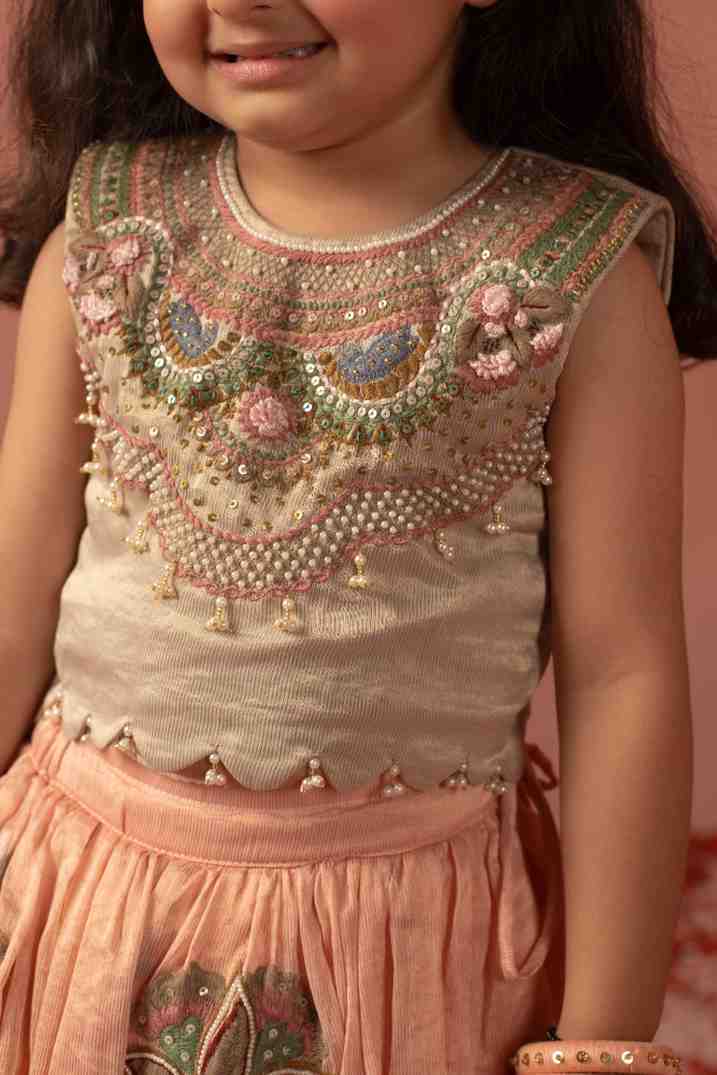 Pink Zari Ghaghra
